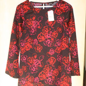 Geometric Floral Firework Dress with long sleeves